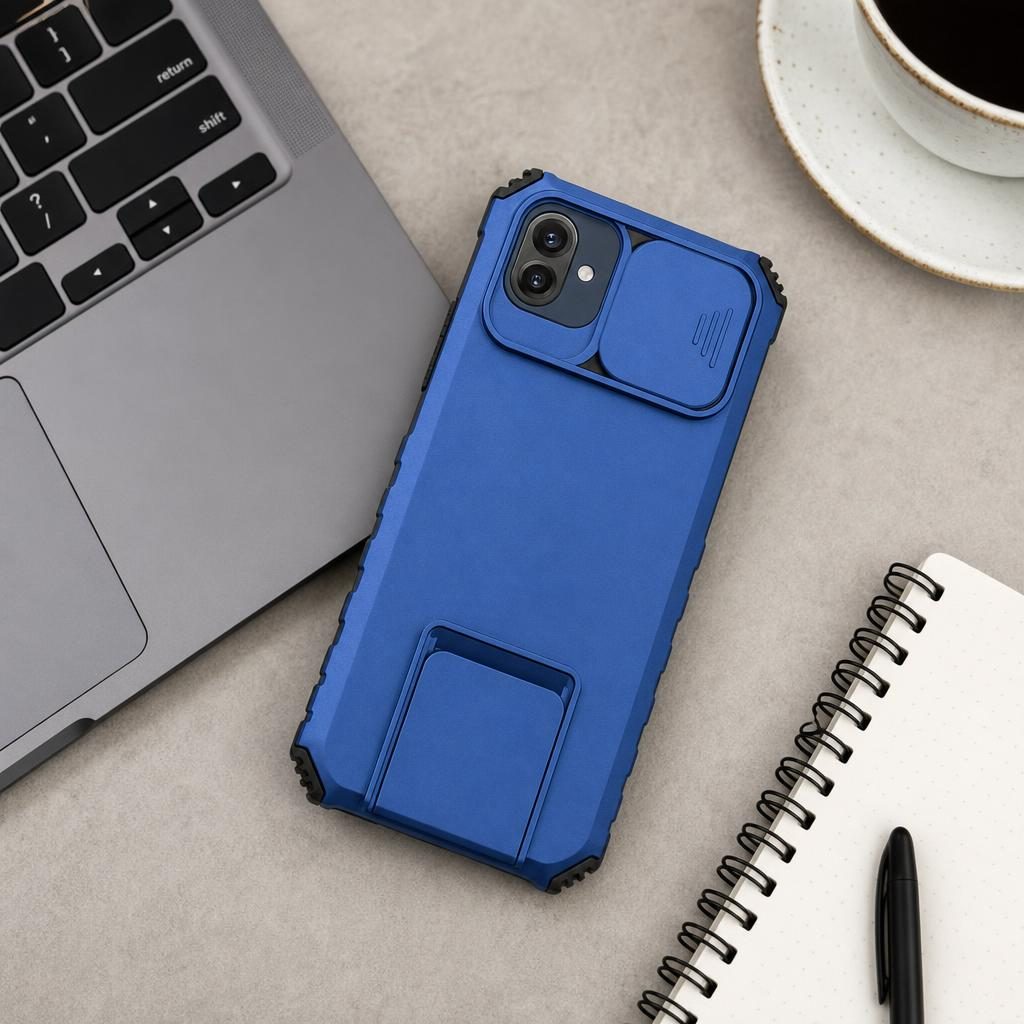 Husă Samsung Galaxy A03, ultra-rezistentă cu suport, albastru