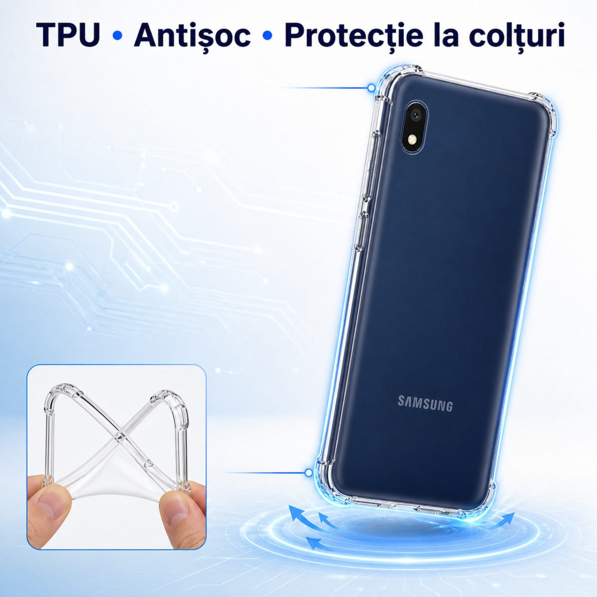 Husă Samsung Galaxy A10, antișoc, transparent