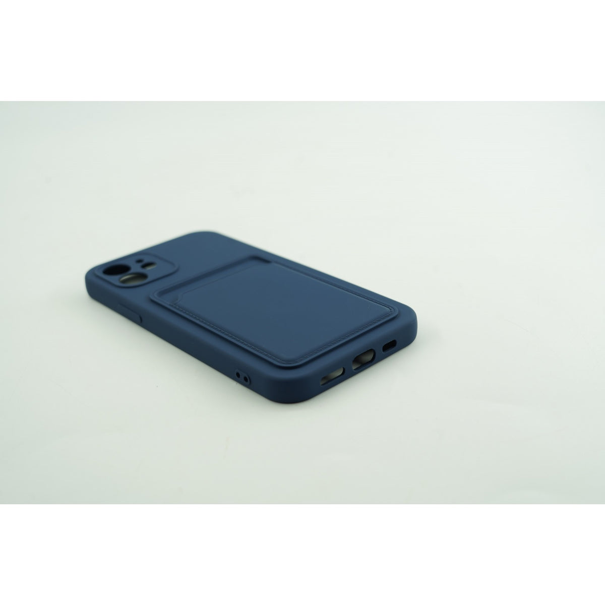 Husă Samsung Galaxy A12, cu buzunar pentru card, albastru închis