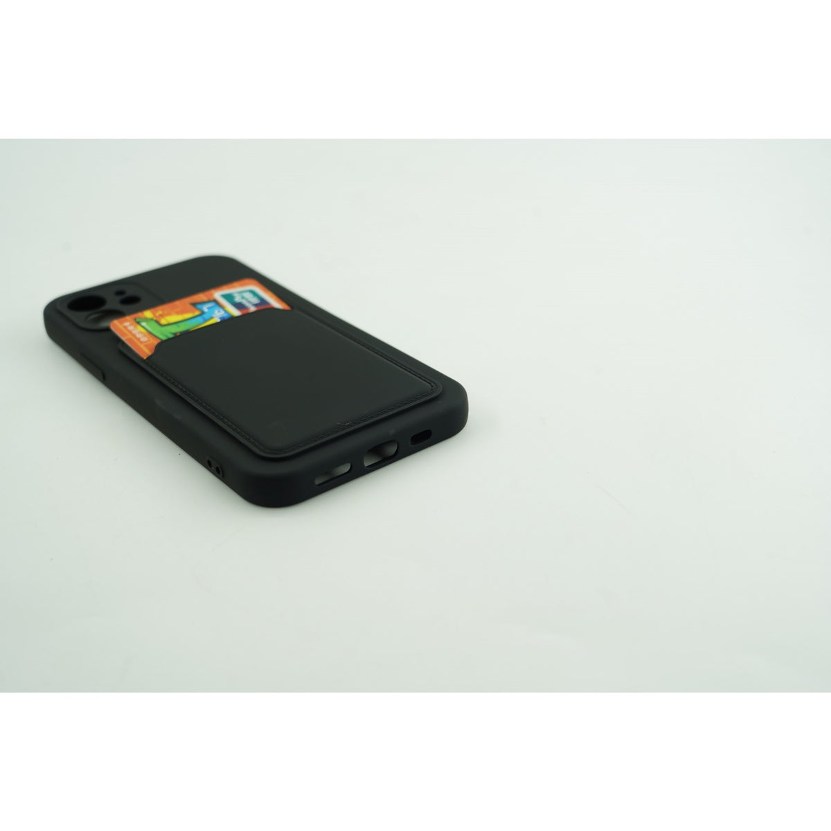 Husă Samsung Galaxy A12, cu buzunar pentru card, negru