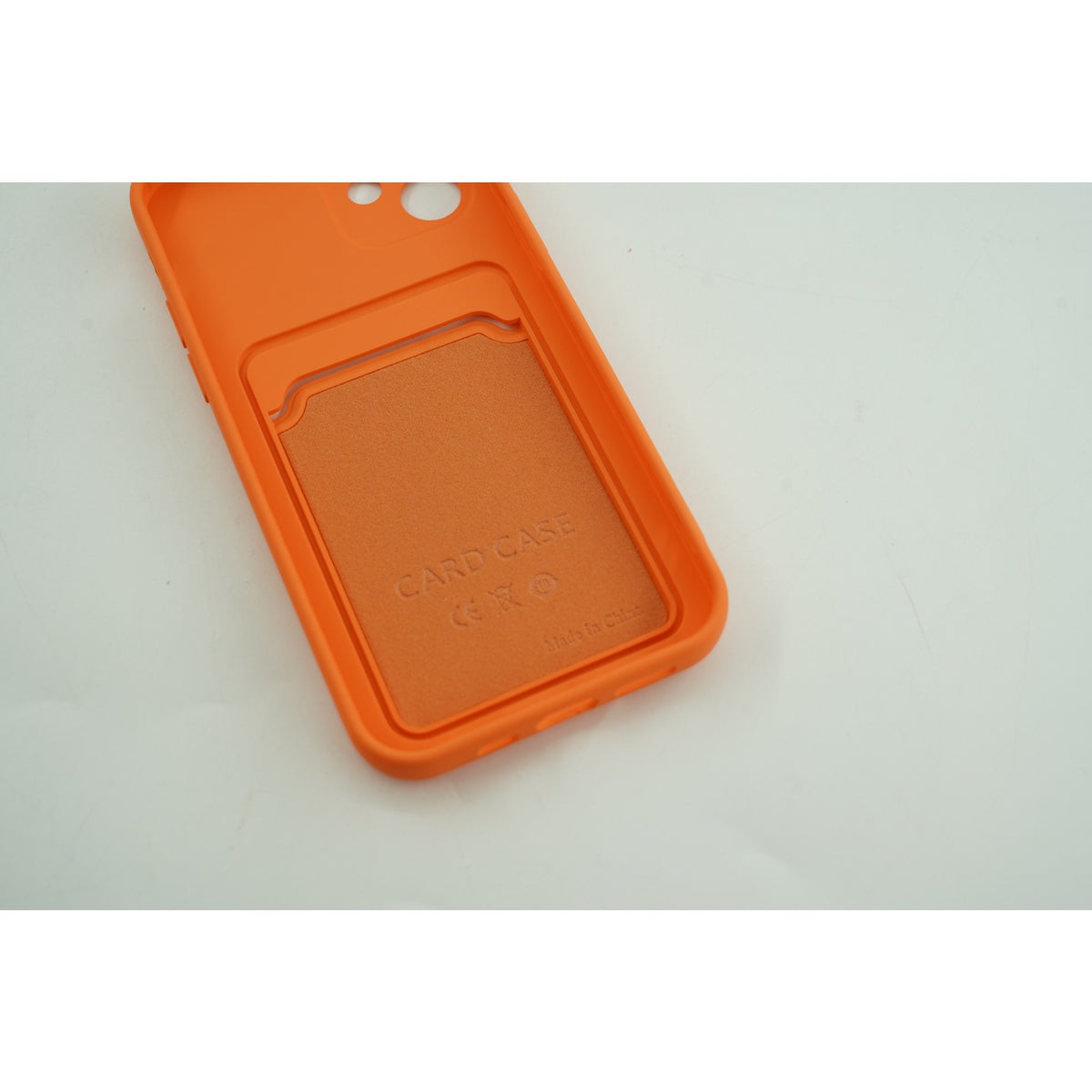 Husă Samsung Galaxy A12, cu buzunar pentru card, portocaliu