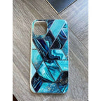 Husă Samsung Galaxy A12, marmorată, albastru