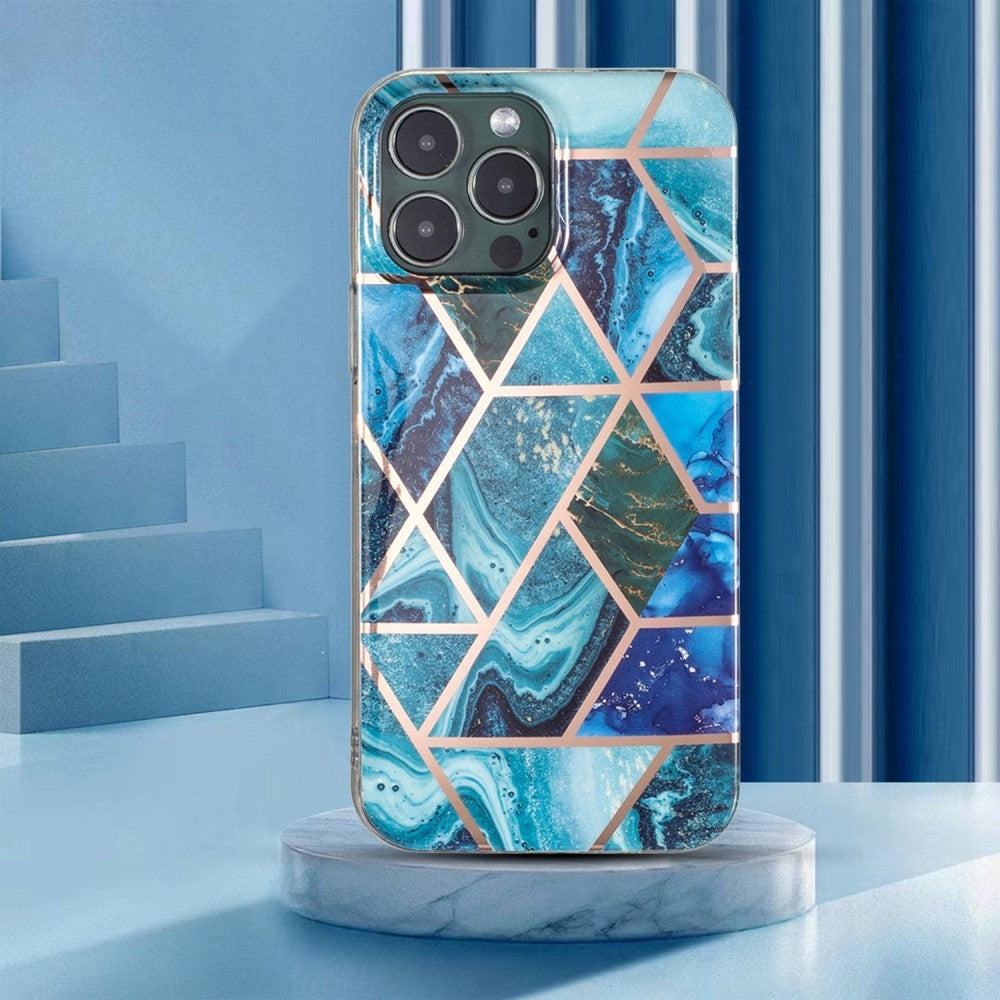 Husă Samsung Galaxy A12, marmorată, albastru