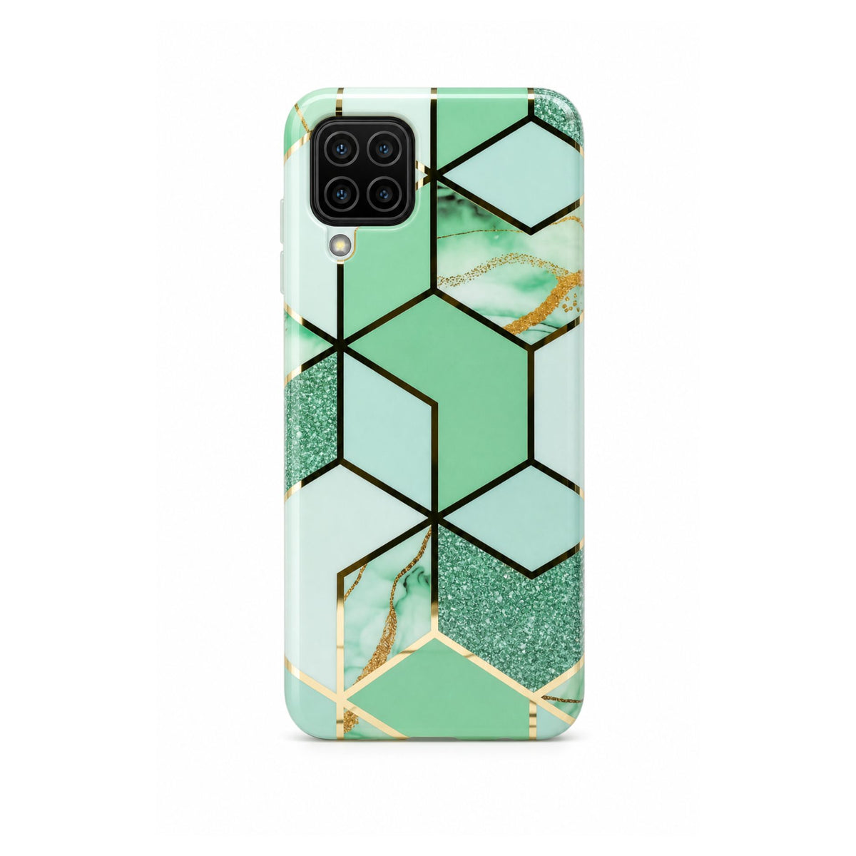 Husă Samsung Galaxy A12, marmorată, verde