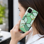 Husă Samsung Galaxy A12, marmorată, verde