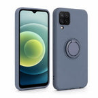 Husă Samsung Galaxy A12, silicon cu inel, albastru deschis
