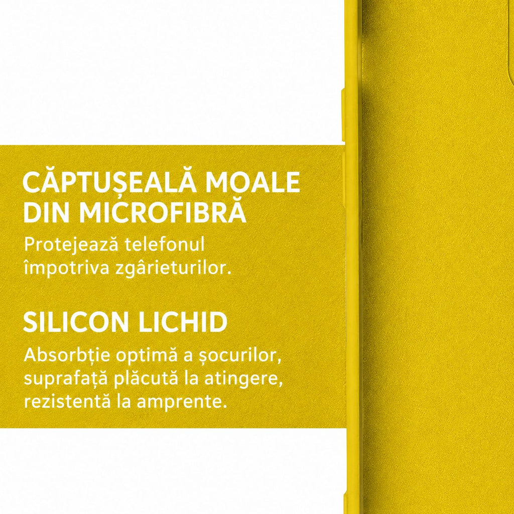 Husă Samsung Galaxy A12, silicon cu inel, galben