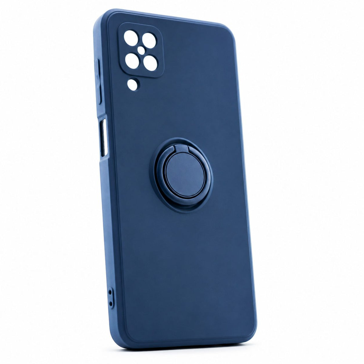 Husă Samsung Galaxy A12, silicon cu inel, navy blue