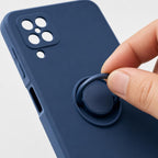 Husă Samsung Galaxy A12, silicon cu inel, navy blue