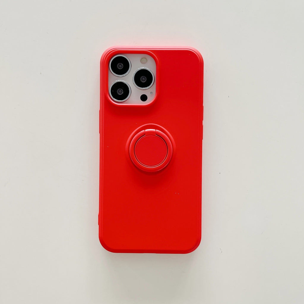 Husă Samsung Galaxy A12, silicon cu inel, roșu