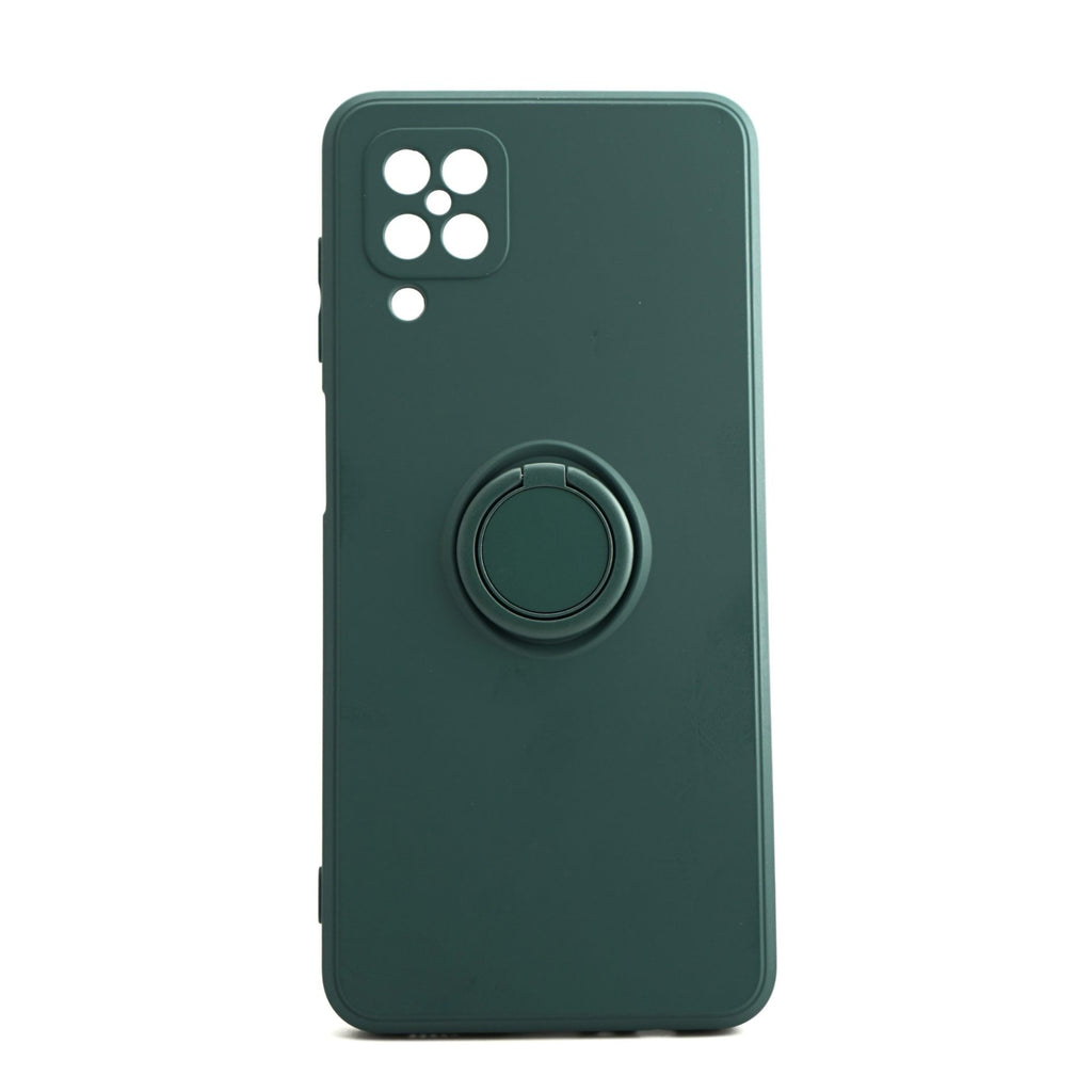 Husă Samsung Galaxy A12, silicon cu inel, verde