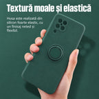 Husă Samsung Galaxy A12, silicon cu inel, verde