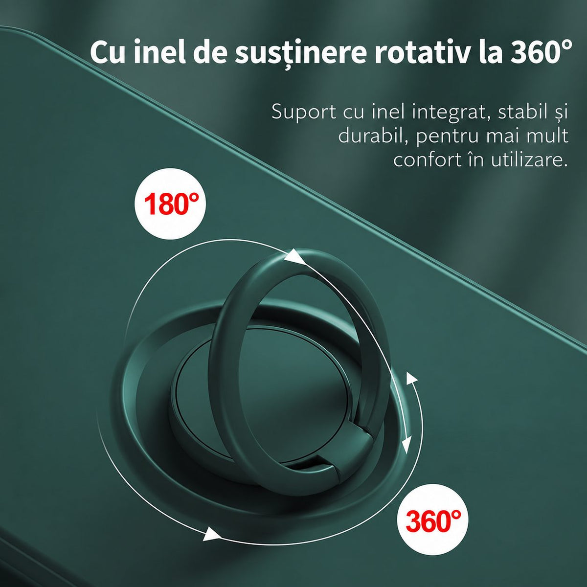Husă Samsung Galaxy A12, silicon cu inel, verde