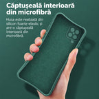 Husă Samsung Galaxy A12, silicon cu inel, verde
