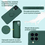 Husă Samsung Galaxy A12, silicon cu inel, verde