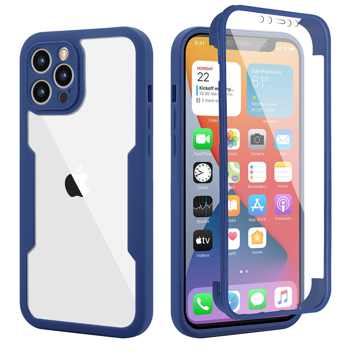Husă Samsung Galaxy A13 4G, 360° ultra-rezistentă, albastru