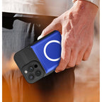 Husă Samsung Galaxy A13 4G, tip armură, cu suport magnetic auto, albastru