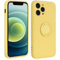 Husă Samsung Galaxy A20e, silicon cu inel, galben