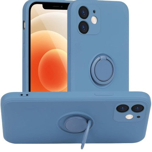 Husă Samsung Galaxy A21s, silicon cu inel, albastru deschis
