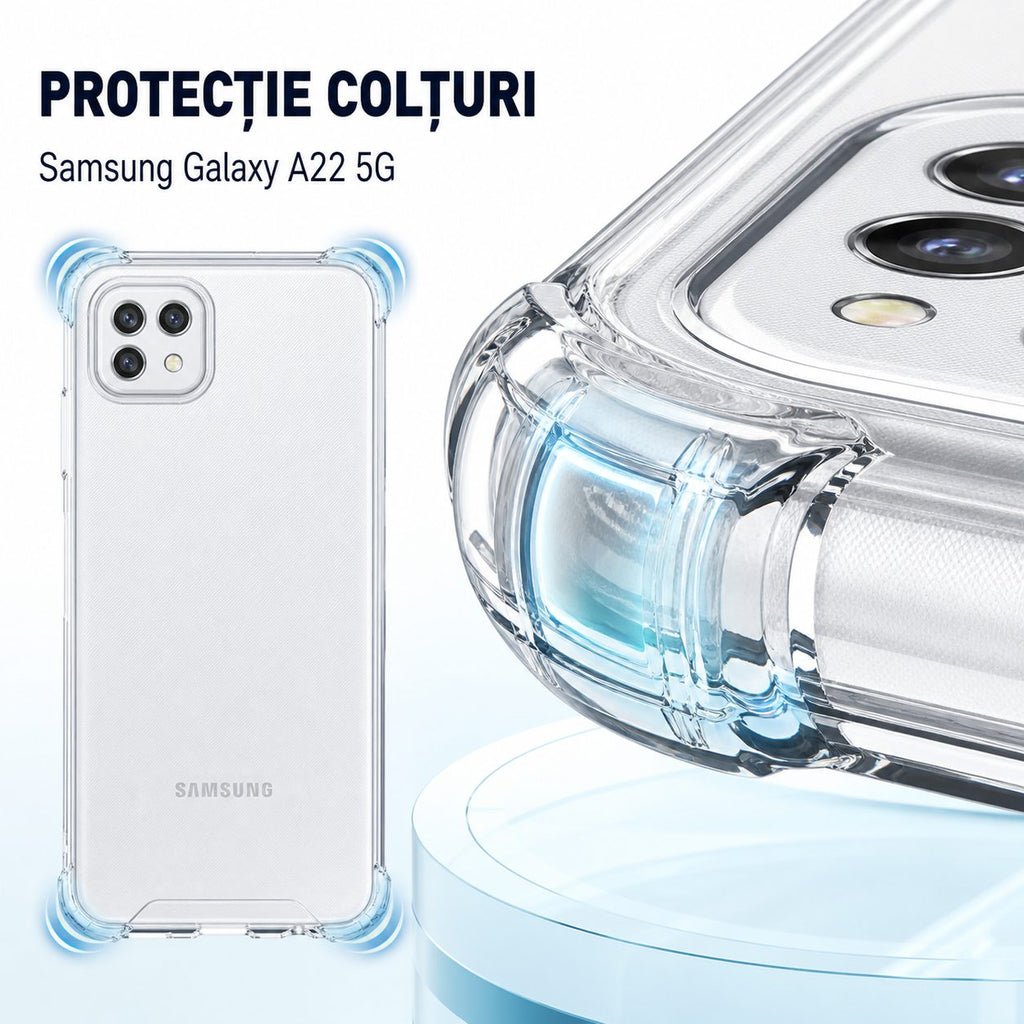 Husă Samsung Galaxy A22 5G, antișoc, transparent