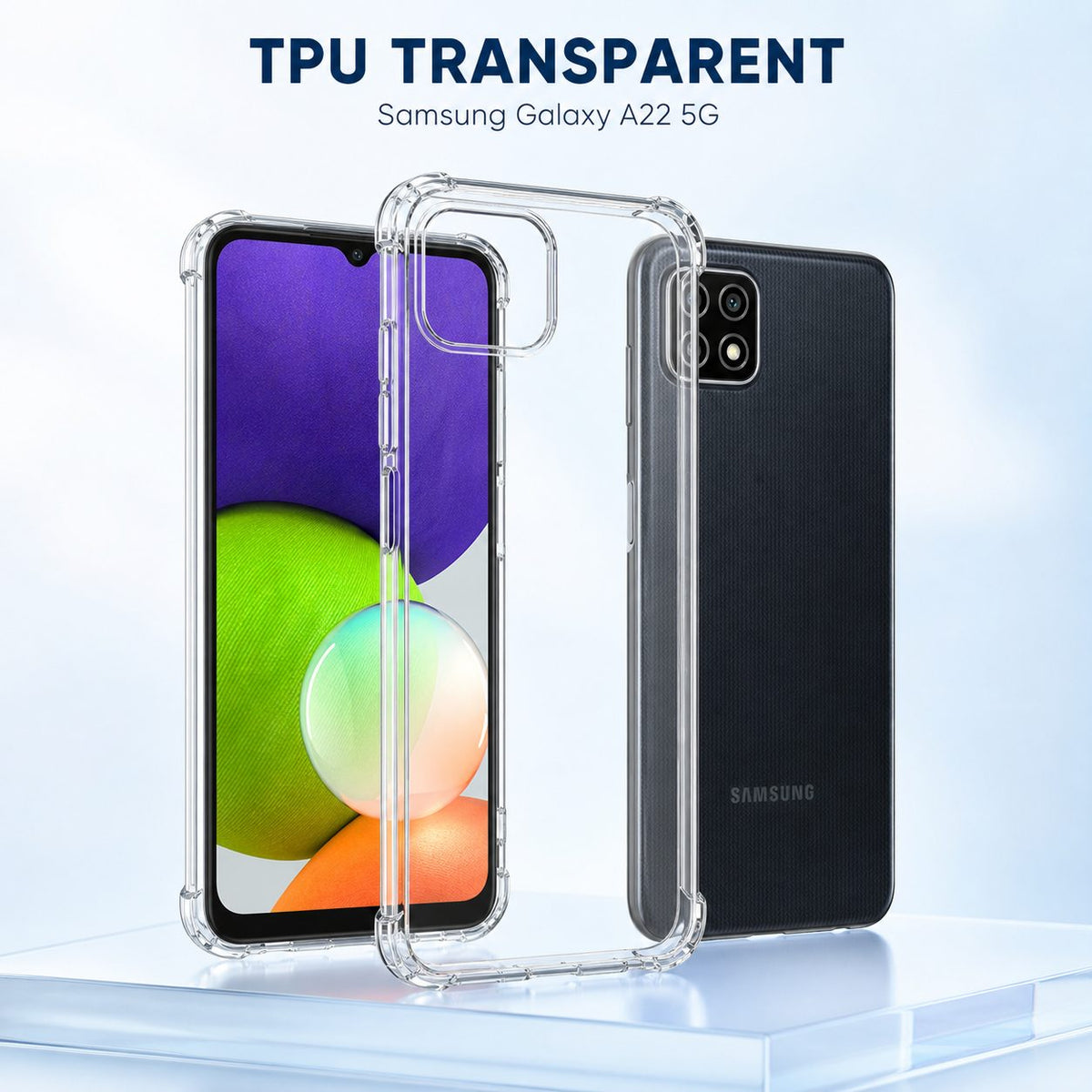Husă Samsung Galaxy A22 5G, antișoc, transparent