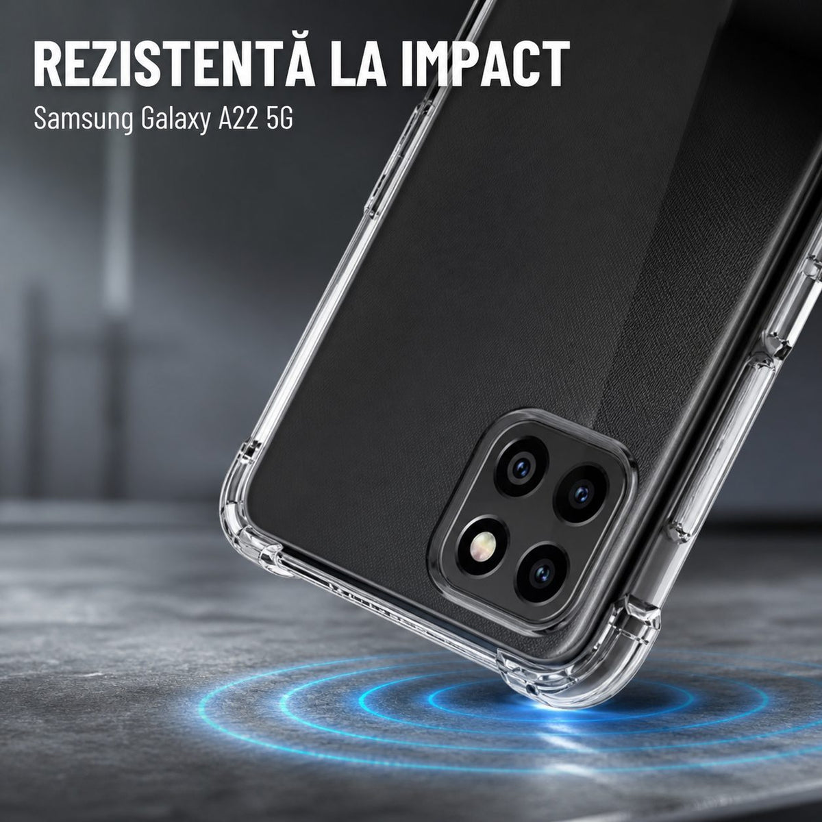 Husă Samsung Galaxy A22 5G, antișoc, transparent