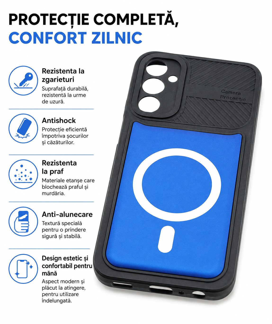 Husă Samsung Galaxy A24, tip armură, albastru