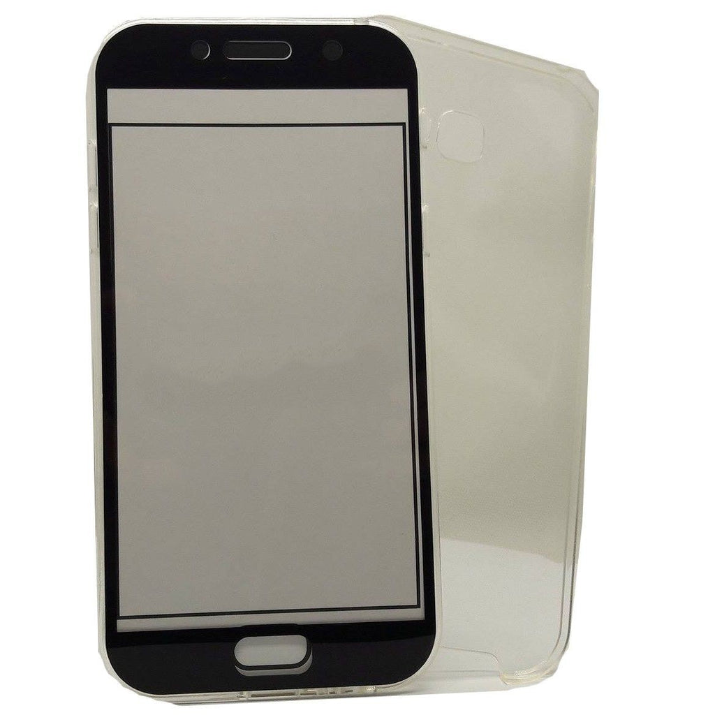Husă Samsung Galaxy A3 2017, 360°, din TPU transparent, transparent cu margini negre