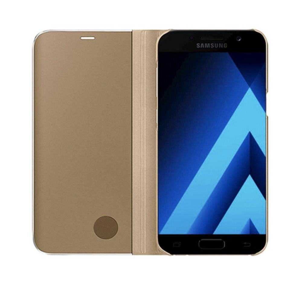 Husă Samsung Galaxy A3 2017, tip carte cu oglindă, auriu