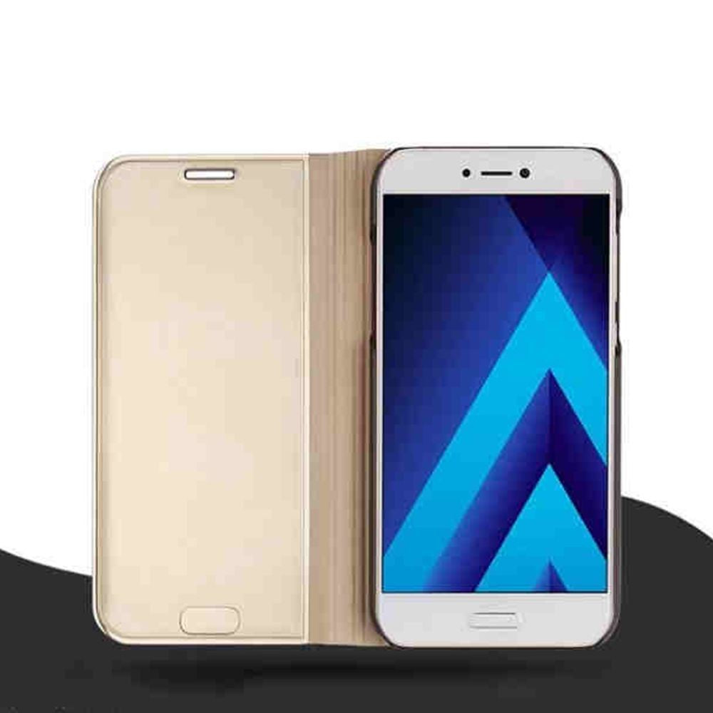 Husă Samsung Galaxy A3 2017, tip carte cu oglindă, auriu