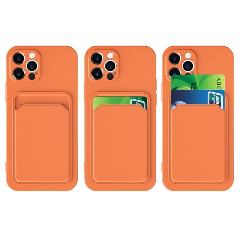 Husă Samsung Galaxy A32 4G, cu buzunar pentru card, portocaliu