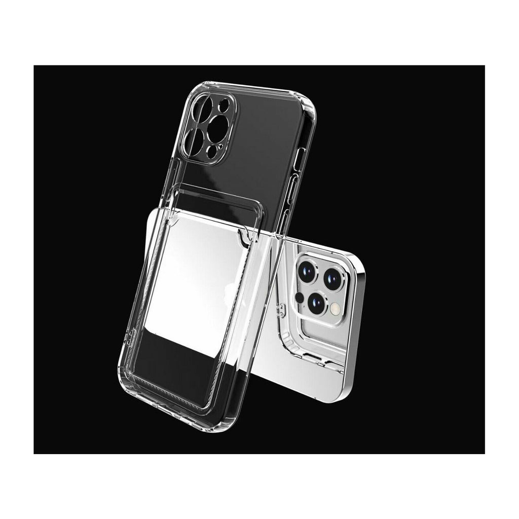 Husă Samsung Galaxy A32 4G, cu buzunar pentru card, transparent