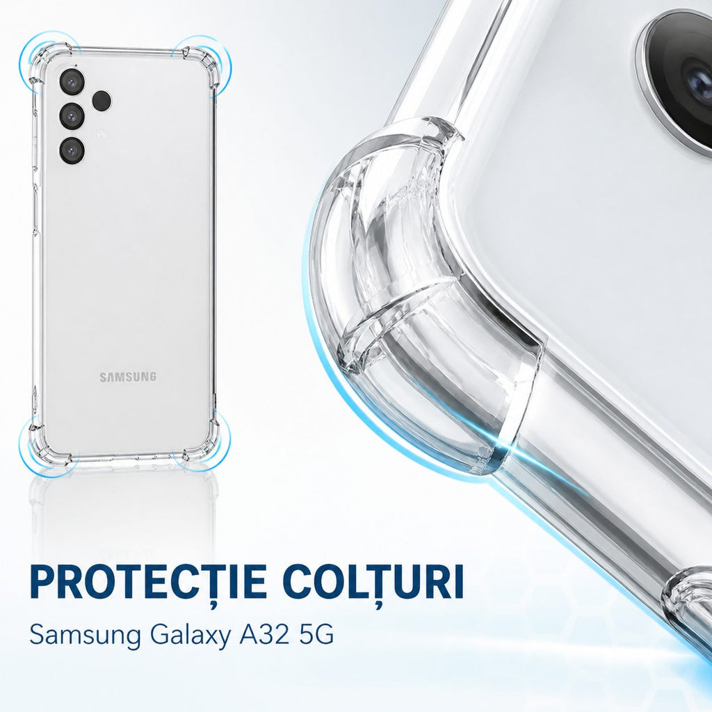 Husă Samsung Galaxy A32 5G, antișoc, transparent