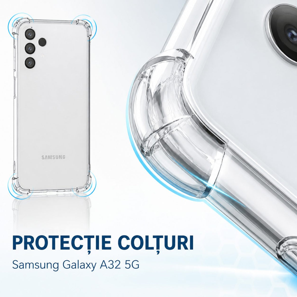 Husă Samsung Galaxy A32 5G, antișoc, transparent