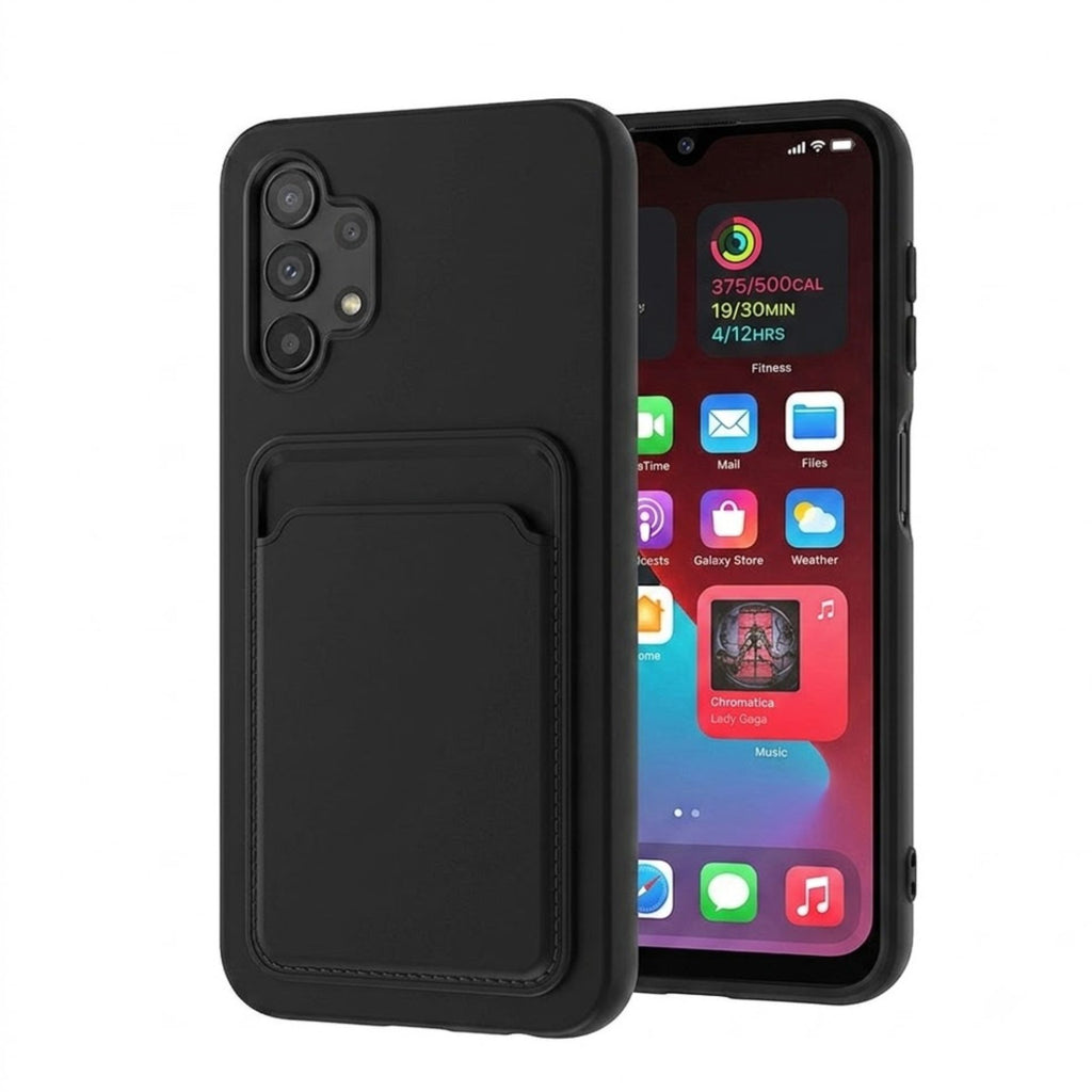 Husă Samsung Galaxy A32 5G, cu buzunar pentru card, negru