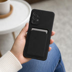 Husă Samsung Galaxy A32 5G, cu buzunar pentru card, negru