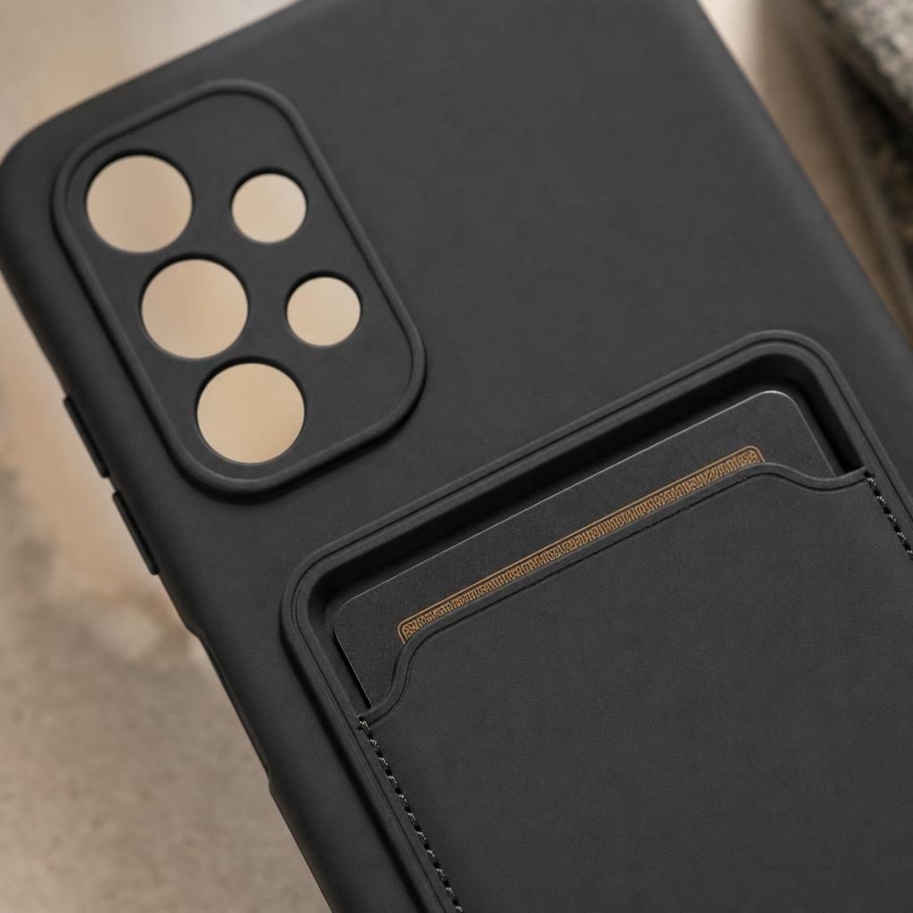 Husă Samsung Galaxy A32 5G, cu buzunar pentru card, negru
