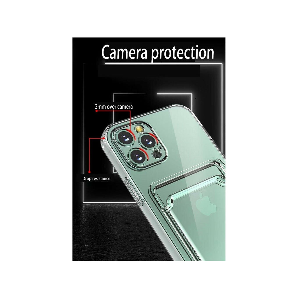 Husă Samsung Galaxy A32 5G, cu buzunar pentru card, transparent