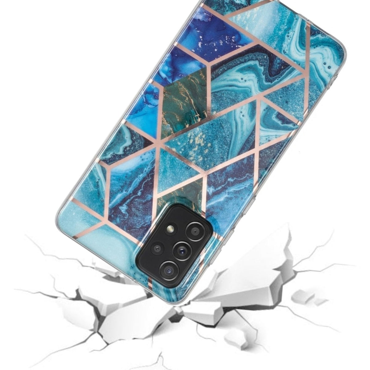Husă Samsung Galaxy A32 5G, marmorată, albastru
