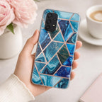 Husă Samsung Galaxy A32 5G, marmorată, albastru