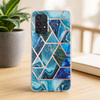 Husă Samsung Galaxy A32 5G, marmorată, albastru