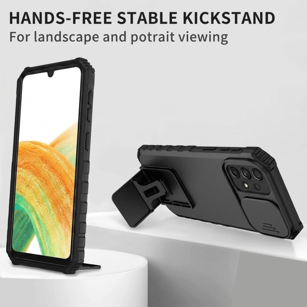Husă Samsung Galaxy A33 5G, ultra-rezistentă cu suport, negru
