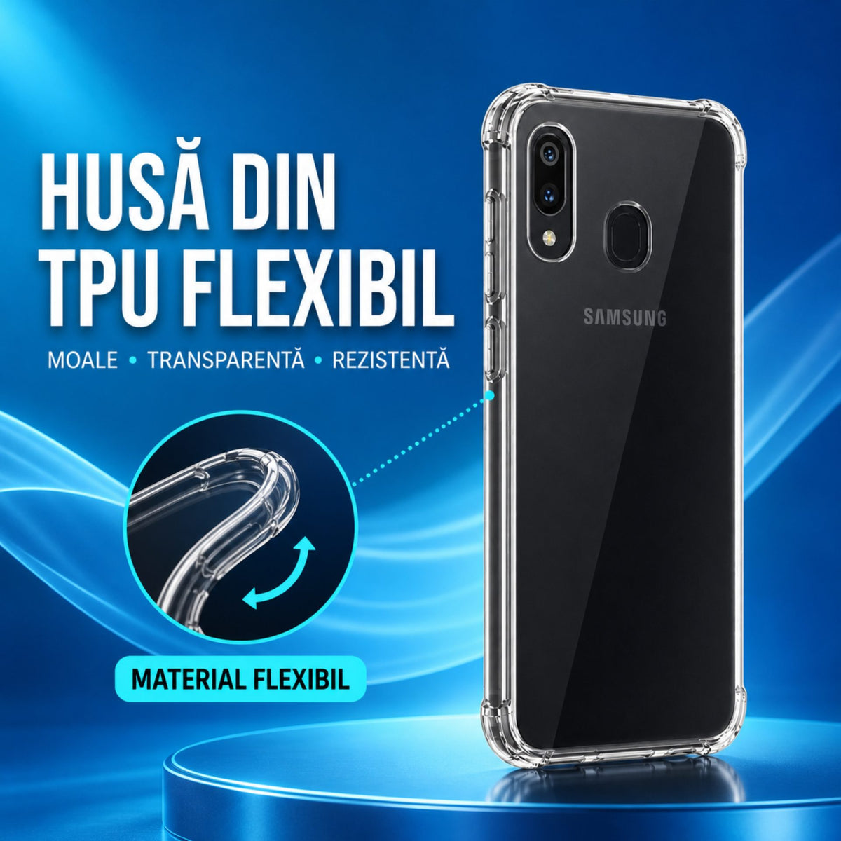 Husă Samsung Galaxy A40, antișoc, transparent