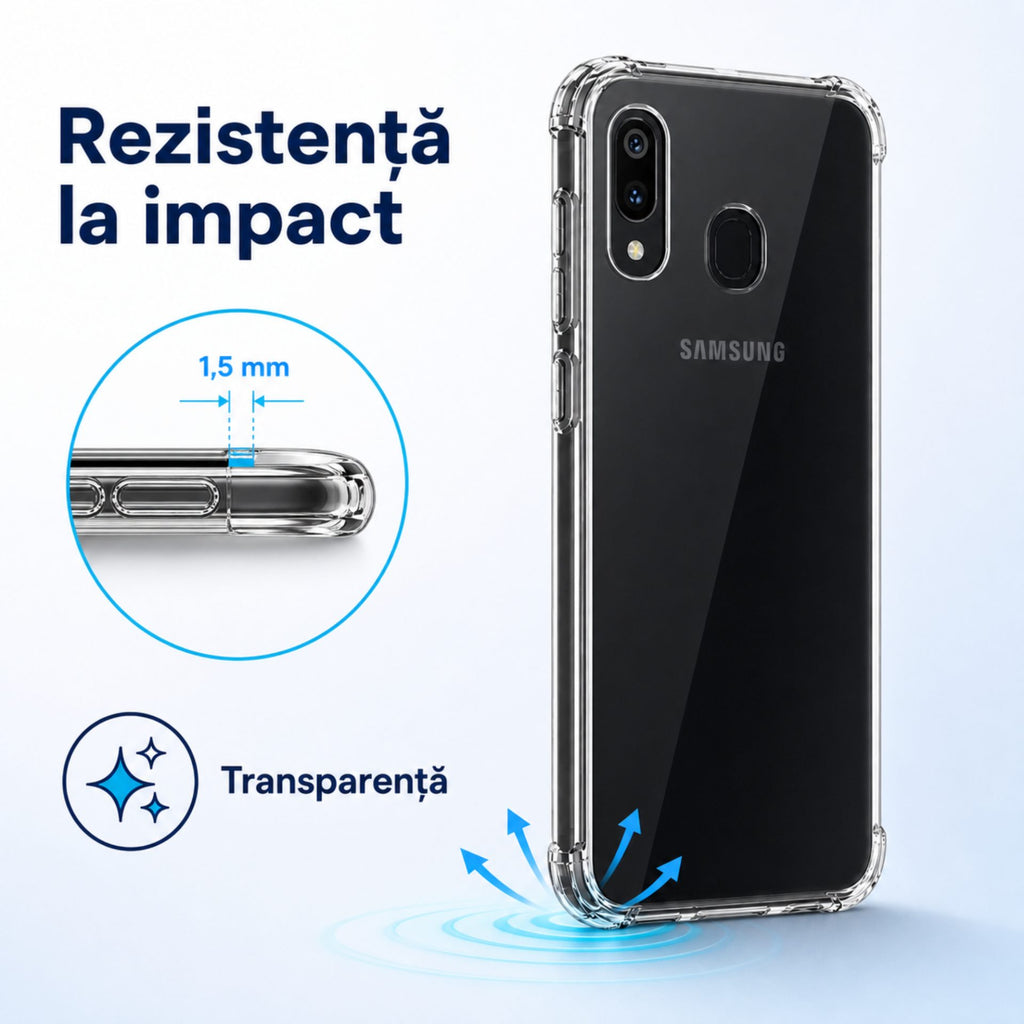 Husă Samsung Galaxy A40, antișoc, transparent