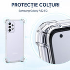 Husă Samsung Galaxy A52 / A52 5G, antișoc, transparent