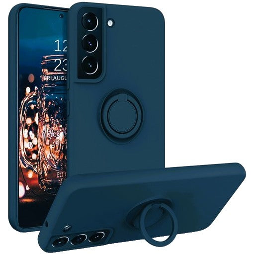 Husă Samsung Galaxy A52 / A52 5G, silicon cu inel, albastru