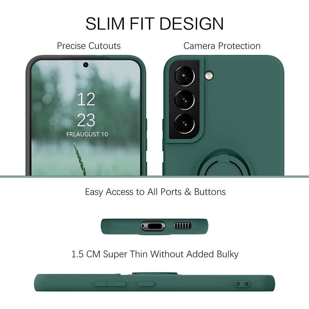 Husă Samsung Galaxy A52 / A52 5G, silicon cu inel, albastru