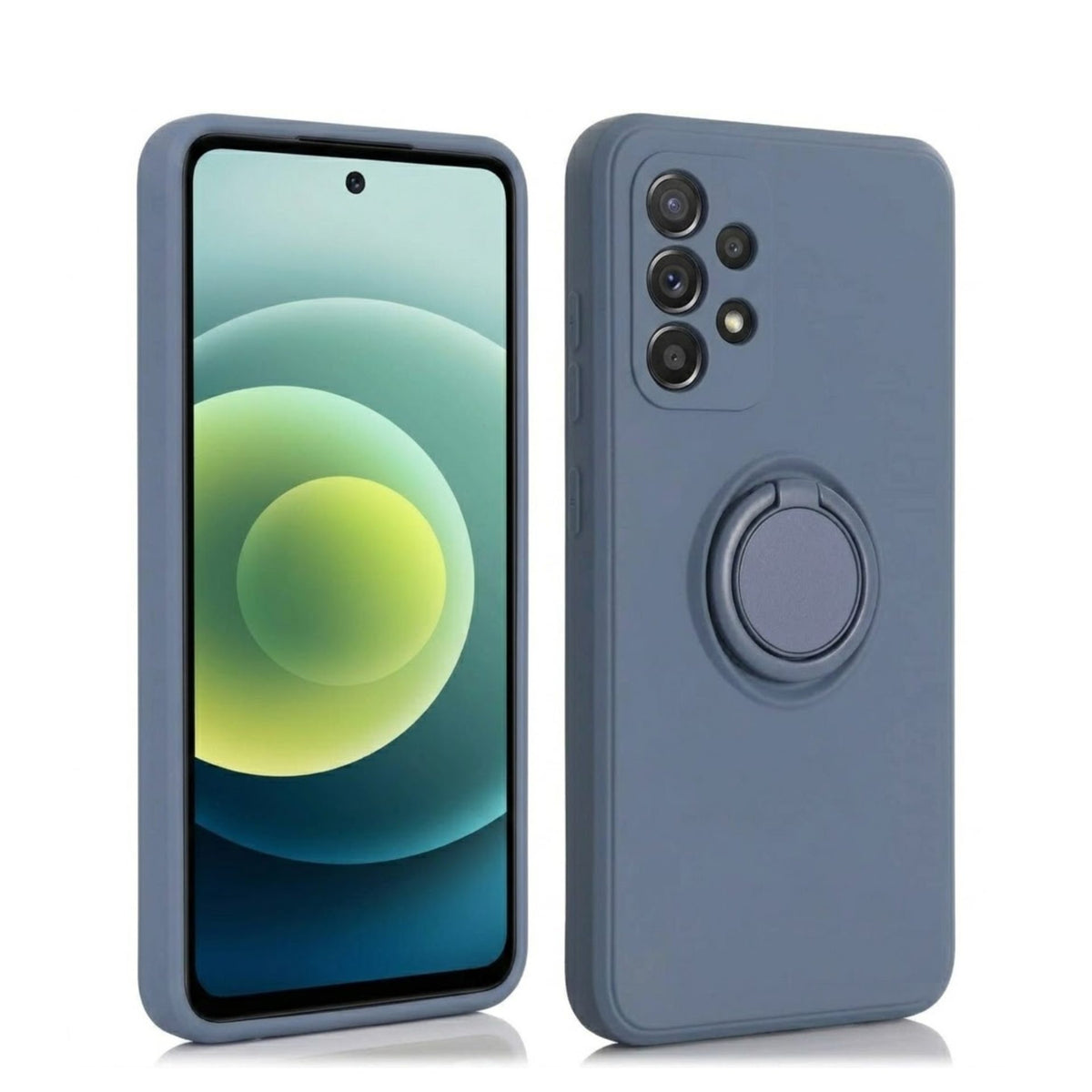 Husă Samsung Galaxy A52 / A52 5G, silicon cu inel, albastru deschis