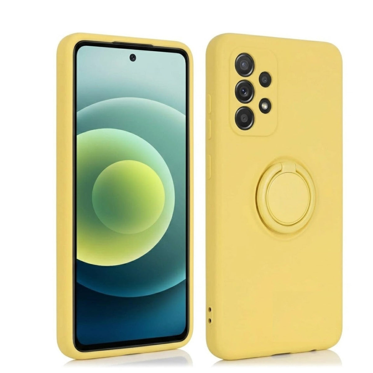 Husă Samsung Galaxy A52 / A52 5G, silicon cu inel, galben