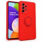 Husă Samsung Galaxy A52 / A52 5G, silicon cu inel, roșu